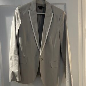 Theory Gray Blazer with White Trim